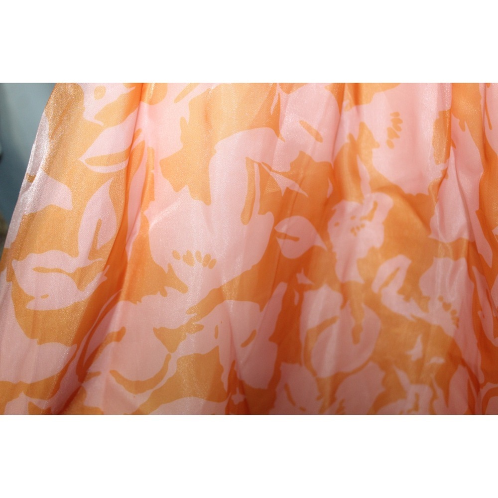 Arula women's dress size XL Sonya orange organza floral mini puff sleeve summer - Picture 6 of 12